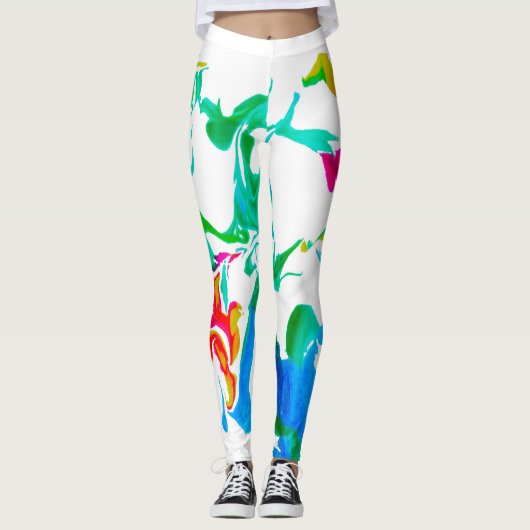 Farbige Spinnennetze Leggings (Vorderseite)
