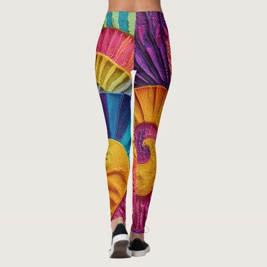 Farbige Spirale Abstracter Hintergrund Lebendige E Leggings (Rückseite)
