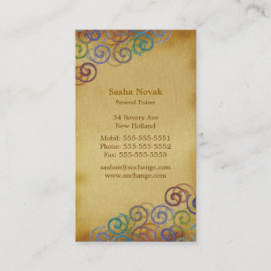Farbige Spiralen   Personal Trainer Visitenkarte