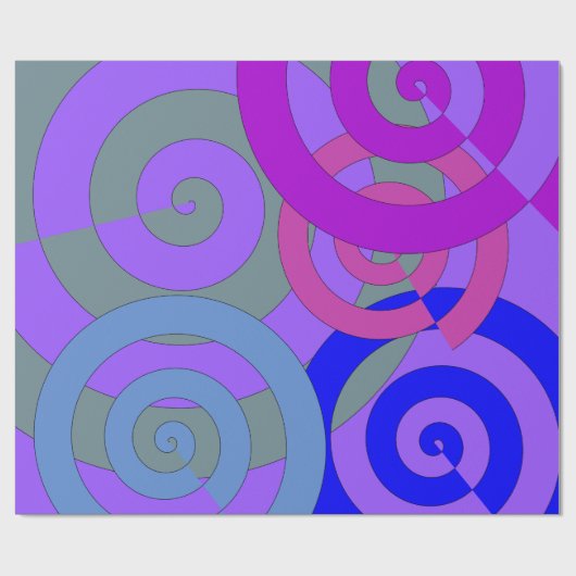 Farbige Spiralen, Wirble Muster Geschenkpapier (Flach)