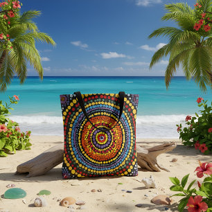 Farbige Spiralfleck-Muster-Tasche – Lebendige Kuns Tasche