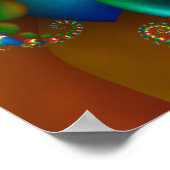 Farbige Spiralfraktal-Design Poster (Ecke)