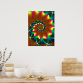 Farbige Spiralfraktal-Design Poster (Küche)