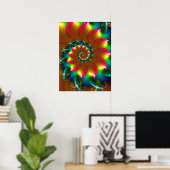 Farbige Spiralfraktal-Design Poster (Heimbüro)