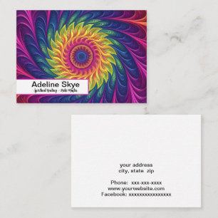 Farbige spirituelle Spiralmuster-Grafik Visitenkarte