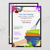 Farbige Splash Cooking Einladung (Vorne/Hinten)