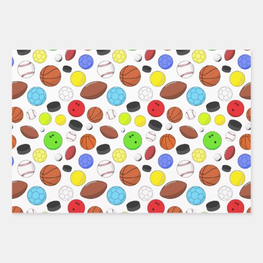 Farbige Sporthallen Random-Muster Geschenkpapier Set (Vorderseite 3)