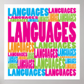 Farbige Sprachen Poster (Vorne)