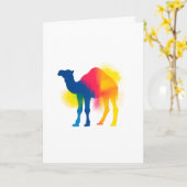 Farbige Spray Paint Camel Silhouette Karte (Gelbe Blume)