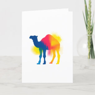 Farbige Spray Paint Camel Silhouette Karte