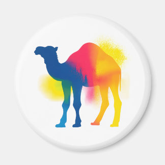 Farbige Spray Paint Camel Silhouette Runde Magnet
