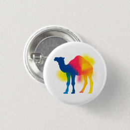 Farbige Spray Paint Camel Silhouette Rundtaste Button