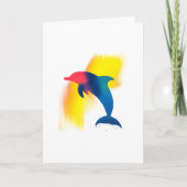Farbige Spray Paint Dolphin Silhouette Karte (Vorderseite)