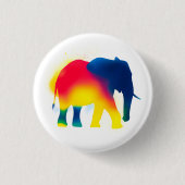 Farbige Spray Paint Elephant Round Button (Vorderseite)