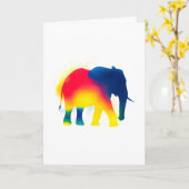 Farbige Spray Paint Elephant Silhouette Karte (Gelbe Blume)