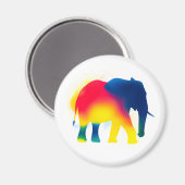 Farbige Spray Paint Elephant Silhouette rund Magnet (Vorderseite/Rückseite)