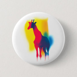 Farbige Spray Paint Giraffe Rundtaste Button