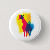 Farbige Spray Paint Giraffe Rundtaste Button (Vorderseite)