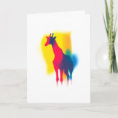 Farbige Spray Paint Giraffe Silhouette Karte (Vorderseite)