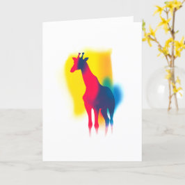 Farbige Spray Paint Giraffe Silhouette Karte