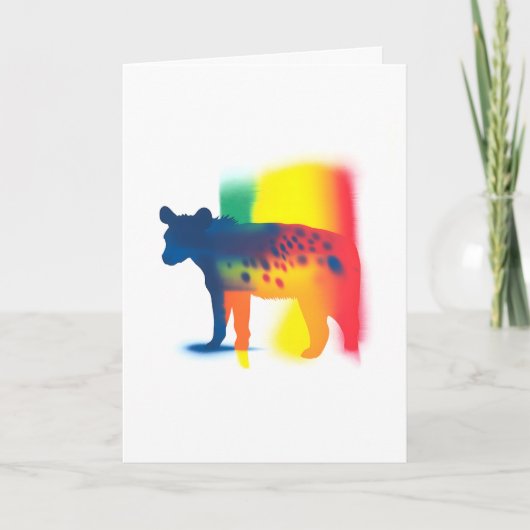 Farbige Spray Paint Hyena Silhouette Card Karte (Vorderseite)