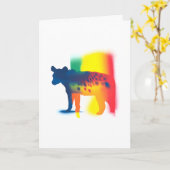 Farbige Spray Paint Hyena Silhouette Card Karte (Gelbe Blume)