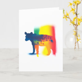 Farbige Spray Paint Hyena Silhouette Card Karte