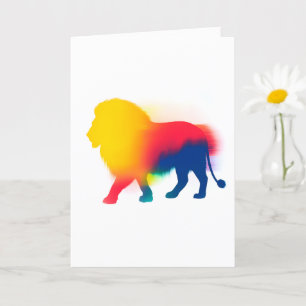 Farbige Spray Paint Lion Silhouette Karte