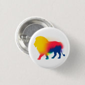 Farbige Spray Paint Lion Silhouette Rundtaste Button (Vorne & Hinten)