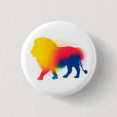 Farbige Spray Paint Lion Silhouette Rundtaste Button (Vorderseite)