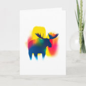 Farbige Spray Paint Moose Silhouette Card Karte (Vorderseite)