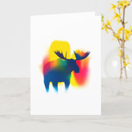 Farbige Spray Paint Moose Silhouette Card Karte