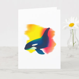 Farbige Spray Paint Orca Silhouette Card Karte