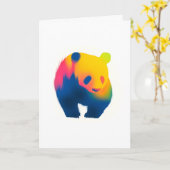 Farbige Spray Paint Panda Silhouette Karte (Gelbe Blume)
