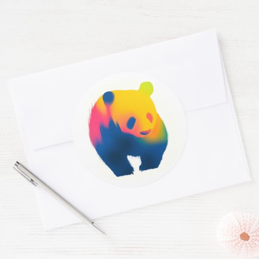 Farbige Spray Paint Panda Silhouette Stickers (Umschlag)