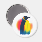 Farbige Spray Paint Pinguin Silhouette rund um die Magnet (Vorderseite/Rückseite)