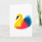 Farbige Spray Paint Swan Silhouette Card Karte (Vorderseite)