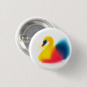 Farbige Spray Paint Swan Silhouette Round Button (Vorne & Hinten)