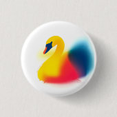 Farbige Spray Paint Swan Silhouette Round Button (Vorderseite)