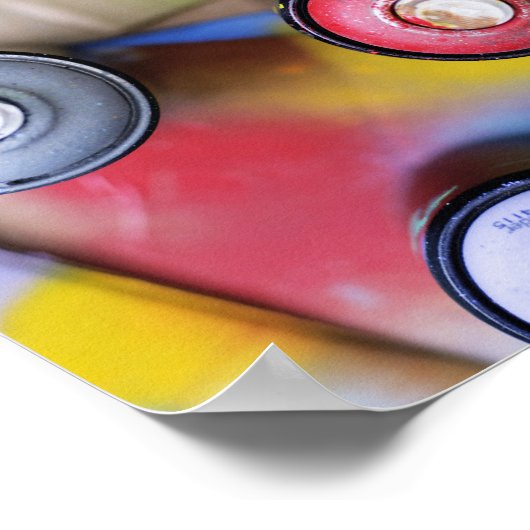Farbige Spraycans Poster (Ecke)