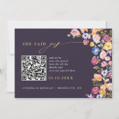 Farbige Spring Wildblume Meadow Foto QR-Code Save The Date (Vorderseite)