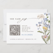 Farbige Spring Wildblume Meadow Foto QR-Code Save The Date (Vorderseite)