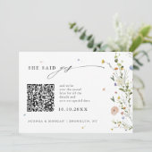 Farbige Spring Wildblume Meadow Foto QR-Code Save The Date (Stehend Vorderseite)