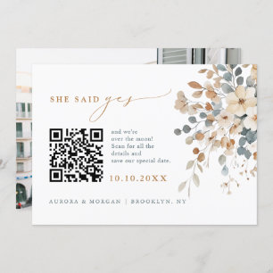 Farbige Spring Wildblume Meadow Foto QR-Code Save The Date