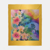 Farbige Springbrasse mit Blume Fleecedecke (Vorderseite)