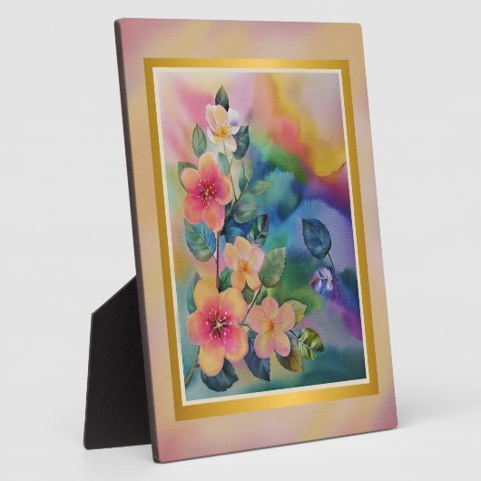 Farbige Springbrasse mit Blume Fotoplatte (Seite)