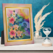 Farbige Springbrasse mit Blume Fotoplatte (Seite)