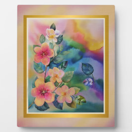 Farbige Springbrasse mit Blume Fotoplatte