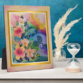 Farbige Springbrasse mit Blume Fotoplatte (Seite)