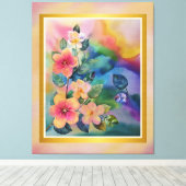 Farbige Springbrasse mit Blume Leinwanddruck (Insitu (Holzboden))